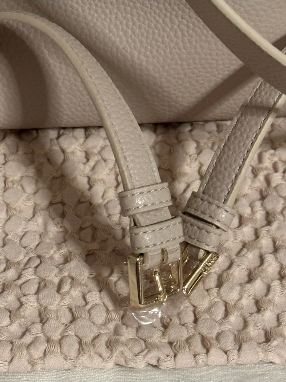Furla Pebbled Leather Drawstring Backpack - Light Cream